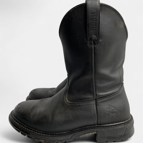 Rocky Men's Leather Western Ride Comfort Boots Cowboy Work Biker Size 10 M - Picture 8 of 15